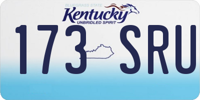 KY license plate 173SRU