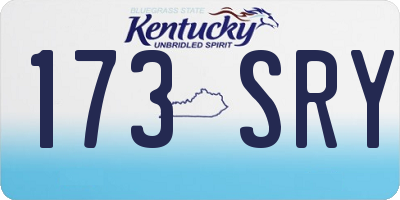 KY license plate 173SRY