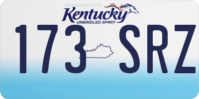 KY license plate 173SRZ