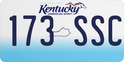 KY license plate 173SSC