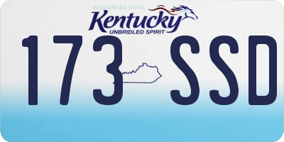 KY license plate 173SSD