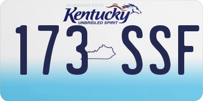 KY license plate 173SSF