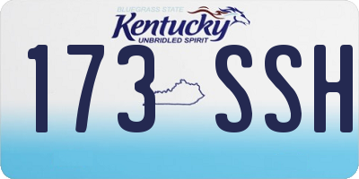 KY license plate 173SSH