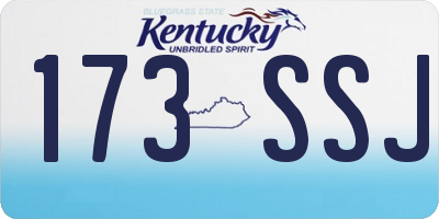 KY license plate 173SSJ