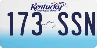 KY license plate 173SSN