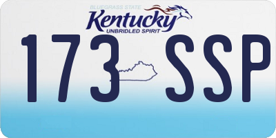 KY license plate 173SSP
