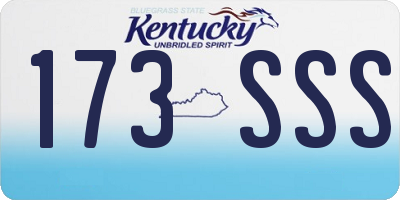 KY license plate 173SSS