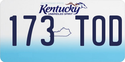 KY license plate 173TOD