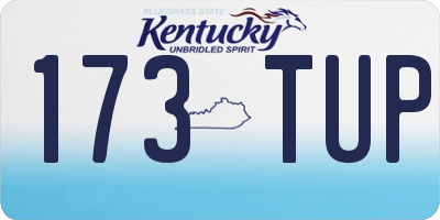 KY license plate 173TUP