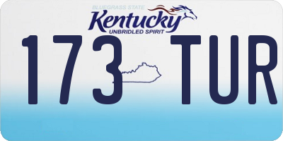 KY license plate 173TUR