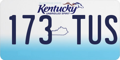 KY license plate 173TUS