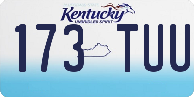 KY license plate 173TUU