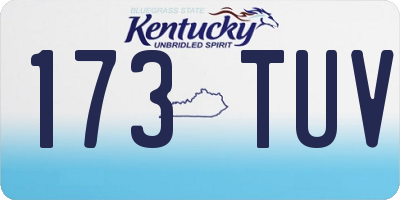 KY license plate 173TUV