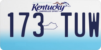 KY license plate 173TUW