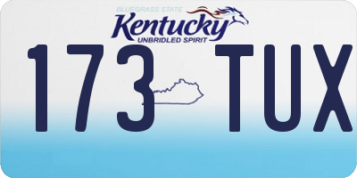 KY license plate 173TUX