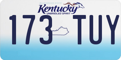 KY license plate 173TUY