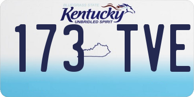KY license plate 173TVE