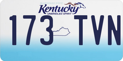 KY license plate 173TVN