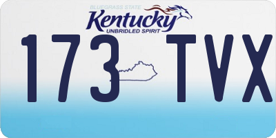 KY license plate 173TVX