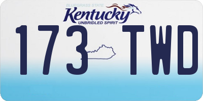 KY license plate 173TWD