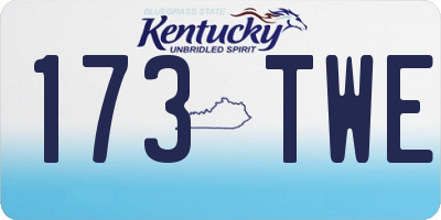 KY license plate 173TWE