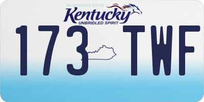KY license plate 173TWF