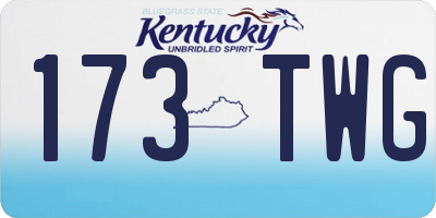 KY license plate 173TWG