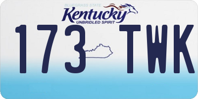 KY license plate 173TWK