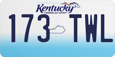 KY license plate 173TWL
