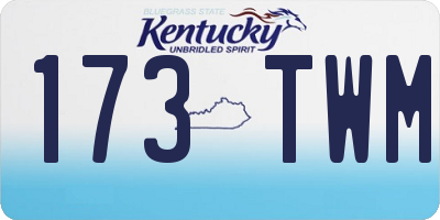 KY license plate 173TWM