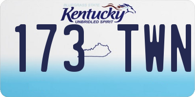 KY license plate 173TWN