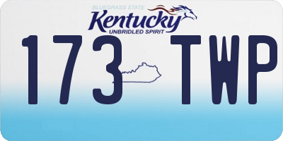 KY license plate 173TWP