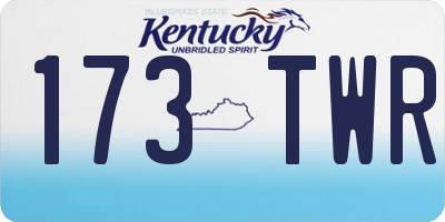 KY license plate 173TWR