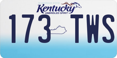 KY license plate 173TWS