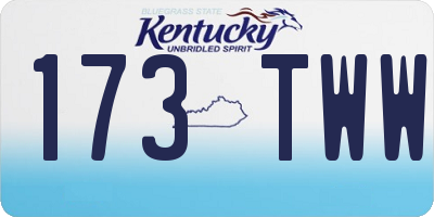 KY license plate 173TWW