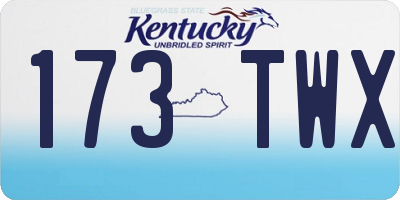 KY license plate 173TWX
