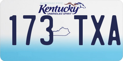 KY license plate 173TXA