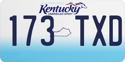 KY license plate 173TXD