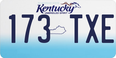 KY license plate 173TXE