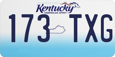 KY license plate 173TXG