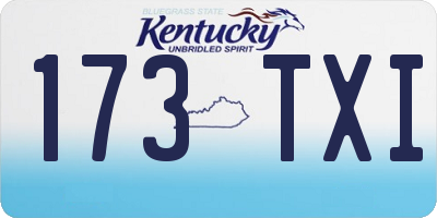 KY license plate 173TXI