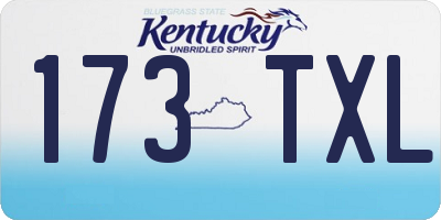 KY license plate 173TXL