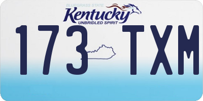 KY license plate 173TXM
