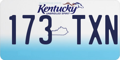 KY license plate 173TXN