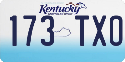 KY license plate 173TXO