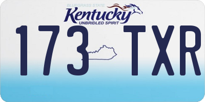 KY license plate 173TXR