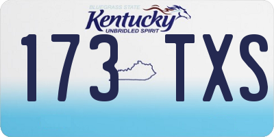 KY license plate 173TXS