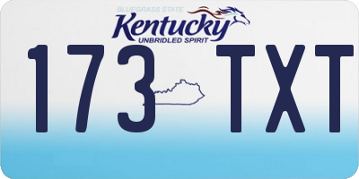 KY license plate 173TXT
