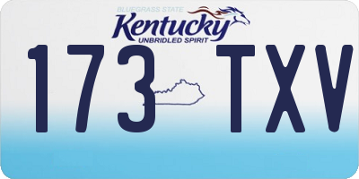 KY license plate 173TXV