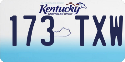 KY license plate 173TXW